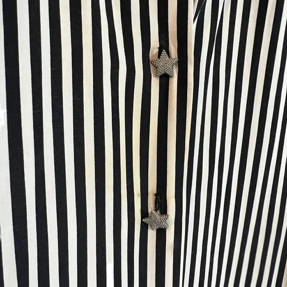 Studio C Vintage Striped Women Button Up Shirt Plus 22W Star Buttons Embroidered - Picture 9 of 9